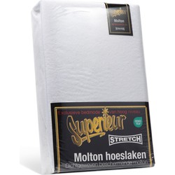 Superieur Molton Matras Hoeslaken - 200x200 cm - Ook Geschikt Voor 210 en 220 cm Lengte - Katoenen Matrasbeschermer - Hoge Hoek - Extra Zware Hotelkwaliteit - Fris & Beschermend - Perfecte Pasvorm