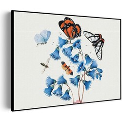 Muurwerken Akoestisch Schilderij - Prent Natuur Vogel en Bloemen 04 - Geluidsdempend Wandpaneel - Wanddecoratie - Geluidsisolatie - BASIC (AW 0.65) S (70x50)