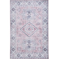 Vercai Rugs Fenix Collectie - Laagpolig Vloerkleed - Modern Tapijt met Vintage Ontwerp - Chenille - Blush - 160x230 cm