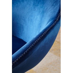 Pippa Design comfortabel fauteuil in modern design - blauw met goud