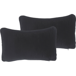 GUDARI  - Sierkussen set van 2 - Zwart - 30 x 50 cm - Polyester