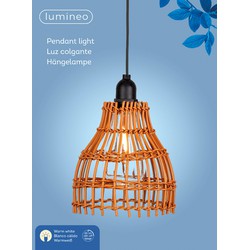Hanglamp wicker LED warm wit I - Lumineo