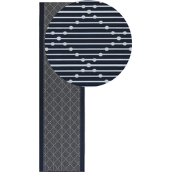 CHARVAD - Laagpolig vloerkleed - Marineblauw - 80 x 300 cm - Polyester