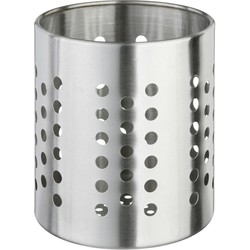 Ronde keukengerei houder zilver 13,5 cm van RVS - Keukenhulphouders