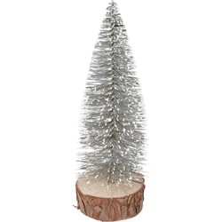 Kerstboom 25 cm zilver kerstversiering