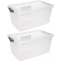 5x Stuks kunststof stapelbare opbergbakken 4 liter 29 x 19 x 13 cm - Opbergbox