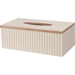 Tissuedoos/tissuebox Athena - naturel - rechthoekig - mdf hout - 23 x 12 x 9 cm - Tissuehouders