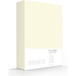 Flanellen Hoeslaken Ivoor Romanette-90 x 200 cm
