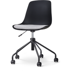 Nout-Liv bureaustoel zwart met lichtgrijs zitkussen - zwart onderstel