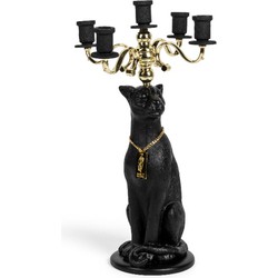 BOLD MONKEY Proudly Crowned Panther Candle Holder Black