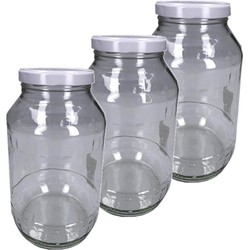 3x Luchtdichte weckpot transparant glas 1700 ml - Weckpotten