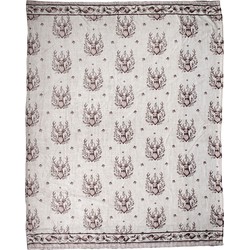 Clayre & Eef Plaid 130x180 cm Beige Polyester Herten Deken