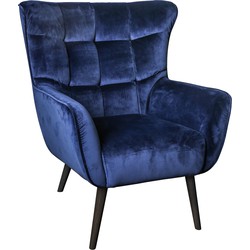 PTMD Kian velvet fauteuil blauw