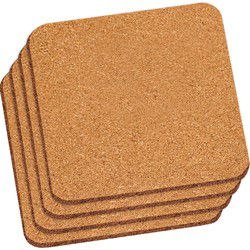 Kesper Onderzetter voor pannen - 4x - kurk - 20 x 20 cm - Panonderzetters