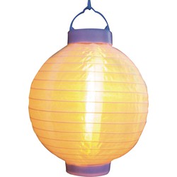 1x stuks solar buitenlampion / buitenlampionnen wit met realistisch vlameffect 20 cm - Lampionnen