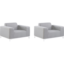 Beliani ROVIGO - Fauteuil-Grijs-Polyester