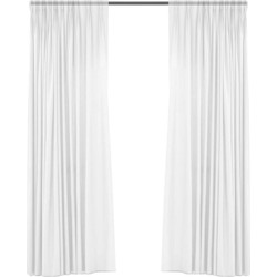 Larson - Luxe ondergordijnen - Met haken - 1.5m x 2.5m - Wit - 2 stuks