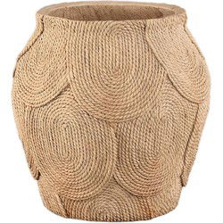 PTMD Bloempot Howram - 38x38x37 cm - Cement - Bruin