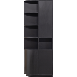 WOOOD Finca Opbergkast Rond Links - Zwart - 210x78x40