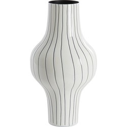 Light&living Vaas deco Ø22x40 cm SINDO glanzend wit+zwart