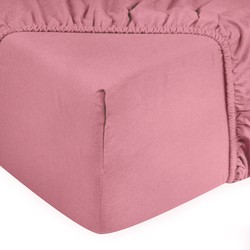 Hoeslaken flanel - 100% katoen - 90x200 - roze