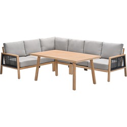 Garden Impressions San Capri lounge dining set 5-delig - light teak aluminium