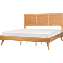 Beliani ISTRES - Tweepersoonsbed-Lichte houtkleur-MDF