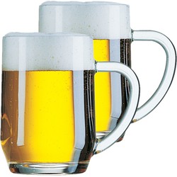 Set van 10x stuks glazen bierpullen 560 ml - Bierglazen