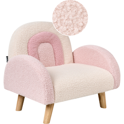 Beliani OMBO - Kinderstoel-Roze-Bouclé