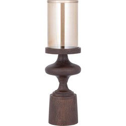 PTMD Kandelaar Wertin - 15x15x52 cm - Hout - Bruin
