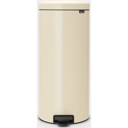 NewIcon Pedal Bin, 30 litre, Soft Closing, Plastic Inner Bucket - Almond