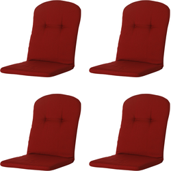 Madison -  Kuipstoelkussen Hoge Rug Rib red - Ca. 96x45 cm - Set van 4