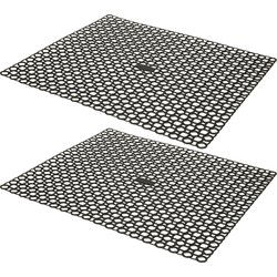 Whitefurze Gootsteenmat - 2x - zwart - kunststof - 35x35 - afdruipmat - Afdruiprekken