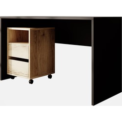 Meubella Bureau Apoda - Zwart - 130 cm