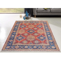 Hana Vintage Indoor & Outdoor Rood / Blauw vloerkleed - Wasbaar - 120 X 170 CM