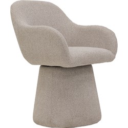 Eetkamerstoel Beige Stof - Zithoogte 48cm - Minthe - Set van 2