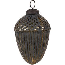 Clayre & Eef Kerstbal Zwart Glas