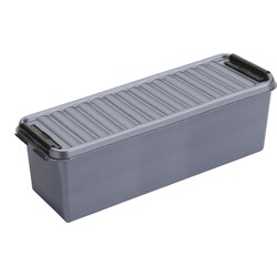 Metallic/zwarte bewaardoosjes/opberg baskets 1,3 liter - Opbergbox