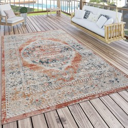 Laagpolig Vintage Maberia Vloerkleed - Rood - 200x280 cm