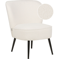 Beliani VOSS - Fauteuil-Wit-Bouclé