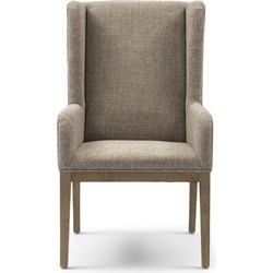 Riviera Maison Ascot Dining Armchair, chenille jacquard, bright taupe