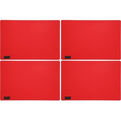 Placemats/onderleggers voor tafel - 4x - rood - 30 x 45 cm - Placemats