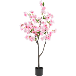 Greenmoods Kunst Kersenbloesem - Prunus serrulata - Nep plant - 1 Stuk - 120cm - Roze