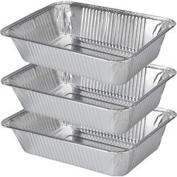 Set van 15x stuks barbecue grillschalen vierkant 23 x 16 cm - barbecueroosters