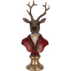 Clayre & Eef Decoratie Beeld Hert 10x9x19 cm Bruin Kunststof