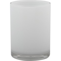 MSV Badkamer drinkbeker Aveiro - PS kunststof - wit - 7 x 9 cm - Tandenborstelhouders