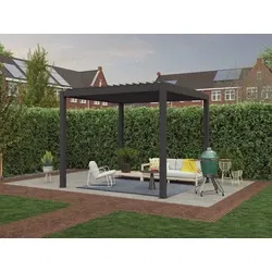 Aluminium pergola premium met lamellen, 300 x 300 cm