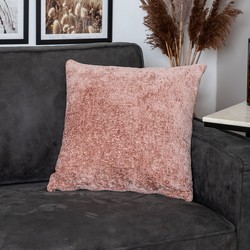 Sierkussen Juna chenille stof roze 45 x 45 cm
