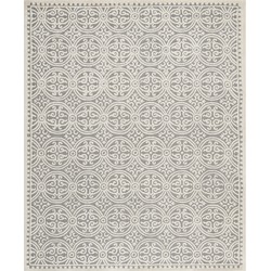 Safavieh Medallion Indoor handgetuft vloerkleed, Cambridge collectie, CAM123, in Zilver & Ivoor, 122 X 183 cm