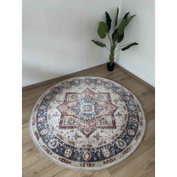 Vintage Garden Picasso Laagpolig  Creme Multi - 200CM ROND- 200 CM ROND